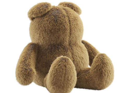 Children Plush Teddy Bear and Pillows Set 3D Model