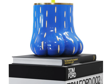 Paw Jar and books 3D Model