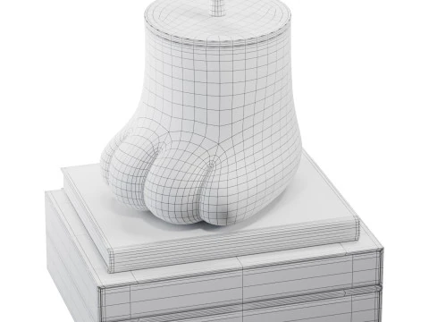 Paw Jar and books 3D Model