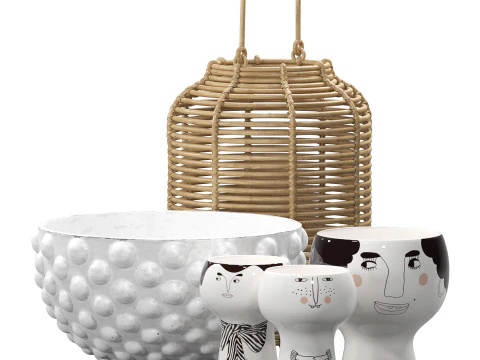 Conjunto de Vasos para Decora&ccedil;&atilde;o 01 Modelo 3D