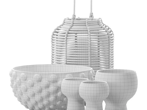 Conjunto de Vasos para Decora&ccedil;&atilde;o 01 Modelo 3D