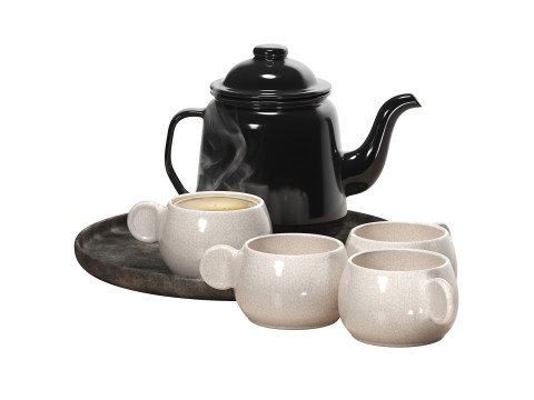 Falcon Teapot Set 3D Model