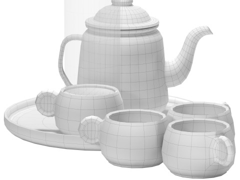 Falcon Teapot Set 3D मॉडल