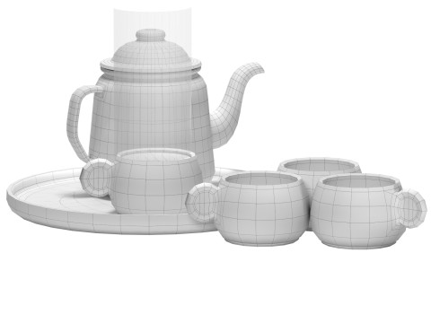Falcon Teapot Set 3D मॉडल