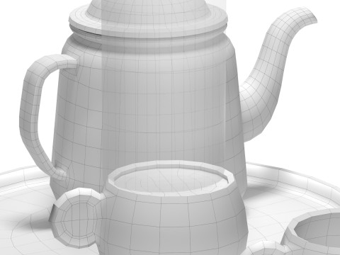 Falcon Teapot Set 3D मॉडल