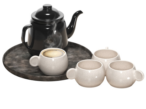 Falcon Teapot Set 3D मॉडल