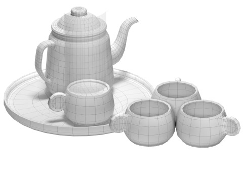 Falcon Teapot Set 3D मॉडल