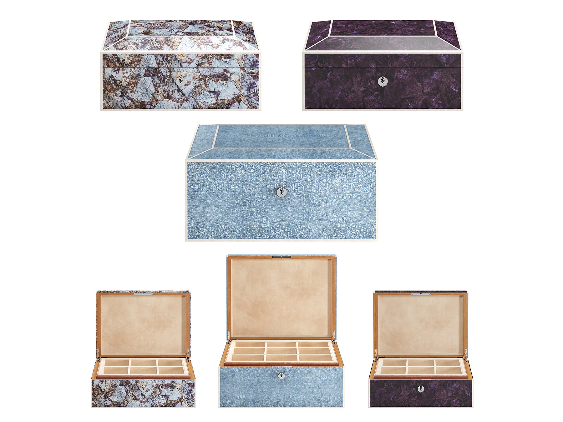 Decorative Jewellery Boxes 3D Model .c4d .max .obj .3ds .fbx .stl .blend