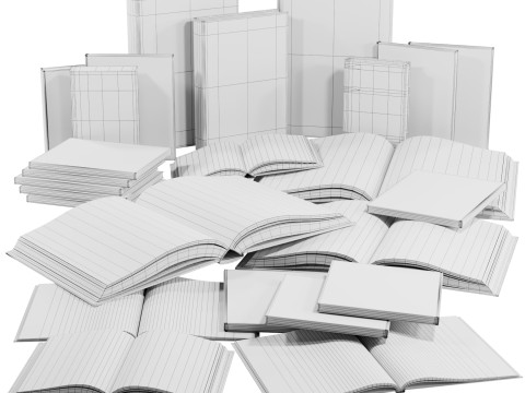Books Collection Set 8 3D Model