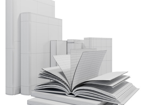 Books Collection Set 8 3D Model