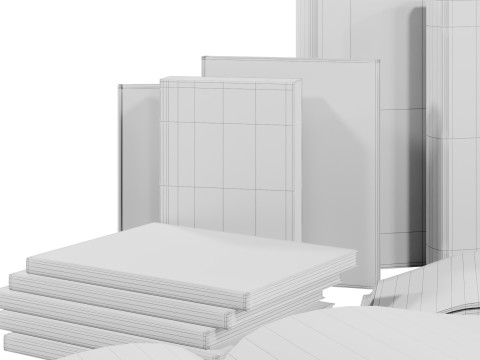 Books Collection Set 8 3D Model