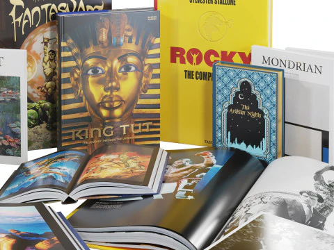 Books Collection Set 8 3D Model