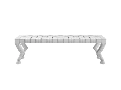 Hardwood Bench 3D Model
