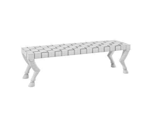 Hardwood Bench 3D Model