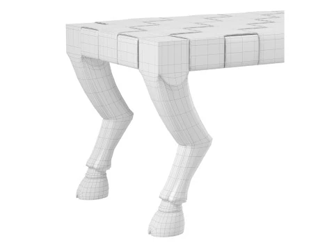 Hardwood Bench 3D Model