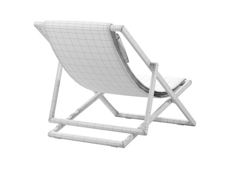 Folding Deck Chair 3D Model