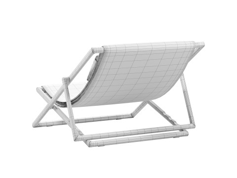 Folding Deck Chair 3D Model