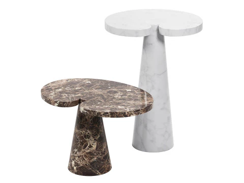 Marble Side Table 3D Model