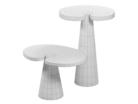Marble Side Table 3D Model