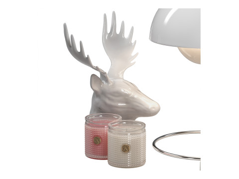 Flower Pot lamp relaxing decoration set with candles Modèle 3D