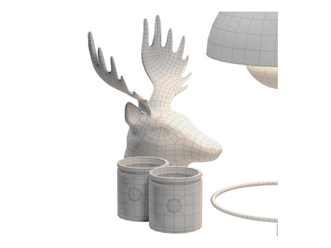 Flower Pot lamp relaxing decoration set with candles Modèle 3D