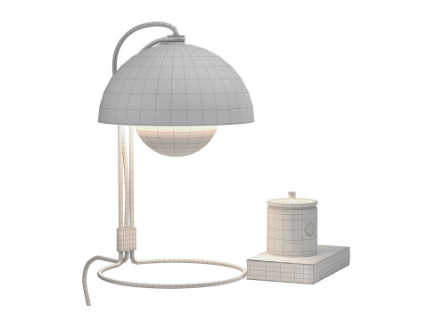 Flower Pot lamp relaxing decoration set with candles Modèle 3D