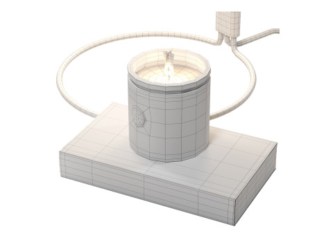 Flower Pot lamp relaxing decoration set with candles Modèle 3D
