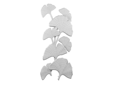 Ginkgo decorative wall sculpture composition 3D Model