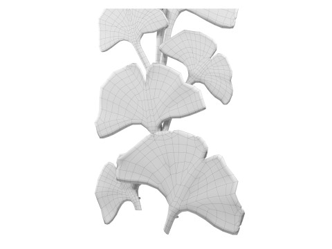 Ginkgo decorative wall sculpture composition 3D Model