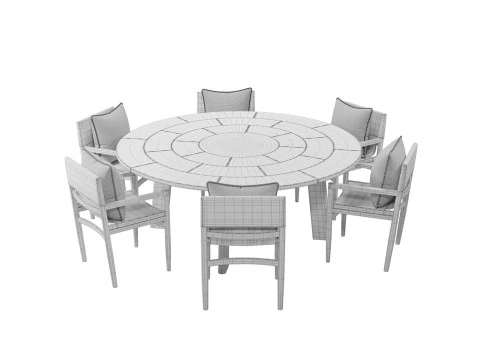 Tuğla Dış mekan yemek takımı 3D Model