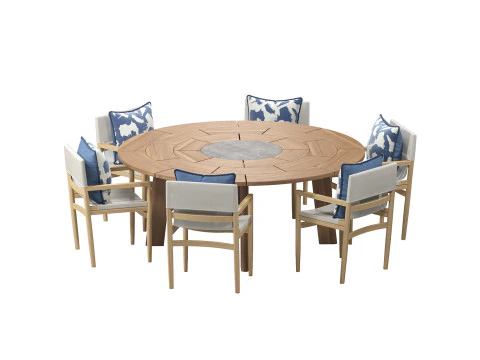 Tuğla Dış mekan yemek takımı 3D Model