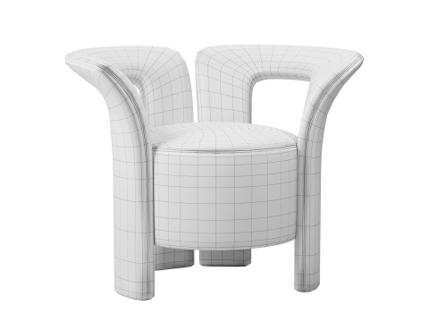 Floral Style Armchair Modello 3D