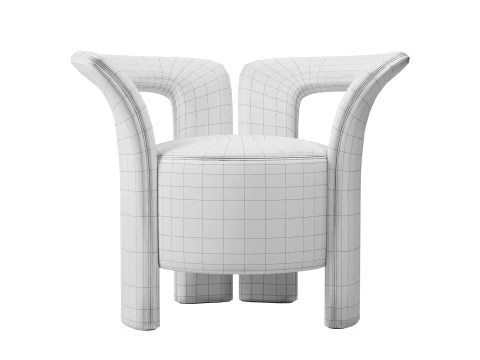 Floral Style Armchair 3D Model