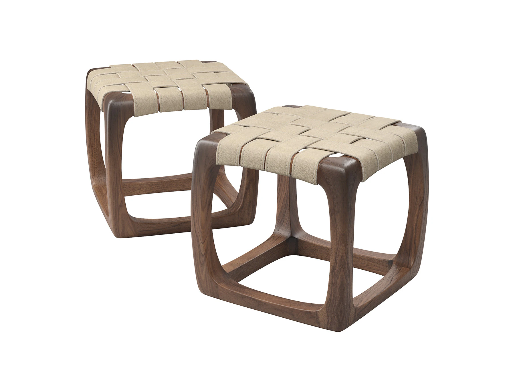 Woven Style Seat Stool 3D Model .c4d .max .obj .3ds .fbx .stl .blend