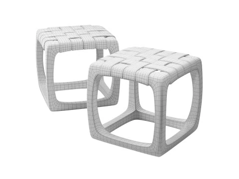 Woven Style Seat Stool 3D Model