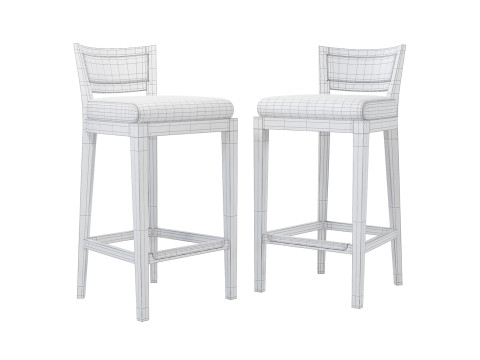 Bechwood Bar Stool Model 3D