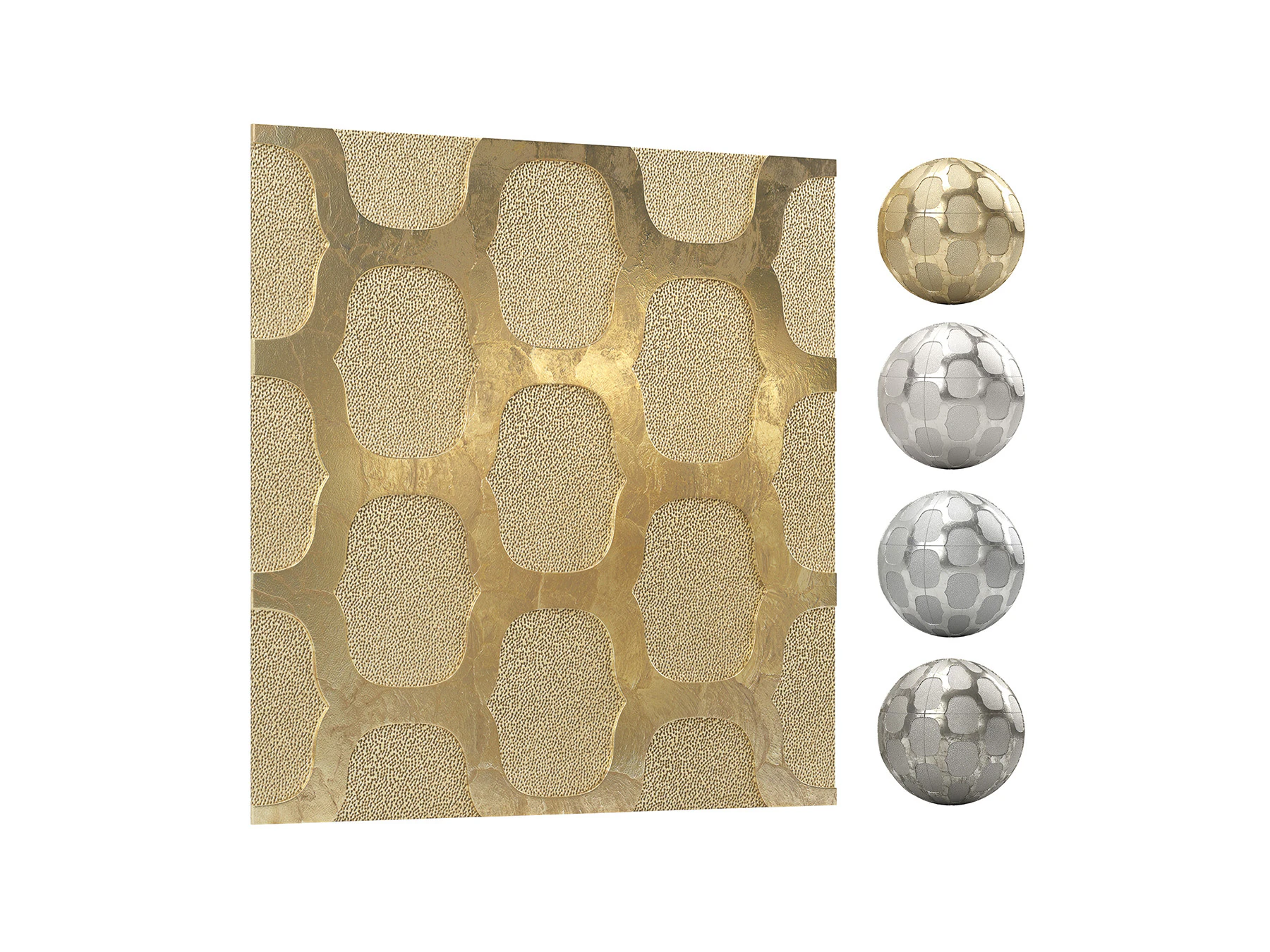 Seashell Wall Cover Panels - Tiles 3D Model .c4d .max .obj .3ds .fbx .stl .blend 