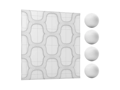 Seashell Wall Cover Panels - Tiles 3D Model