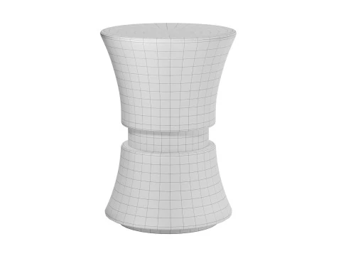 Hand Carved Stool - Side Table 3D Model