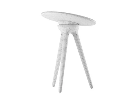 Masif Ahşap Ak&ccedil;aağa&ccedil; Tabure 3D Model