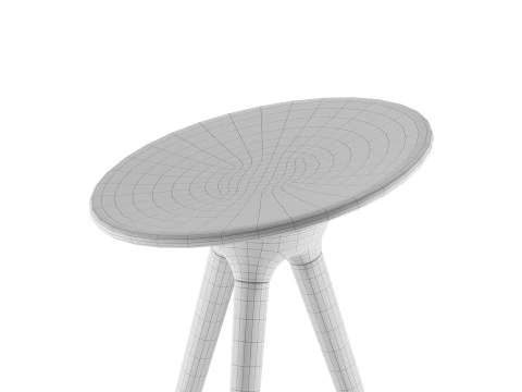 Masif Ahşap Ak&ccedil;aağa&ccedil; Tabure 3D Model