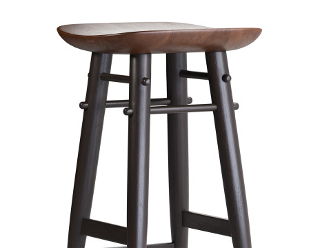 Brazilian wood bar stool 3D 모델
