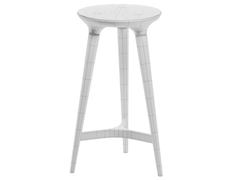 Solid bentwood counter stool 3D 모델