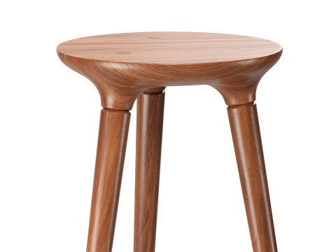 Solid bentwood counter stool 3D 모델