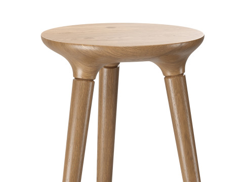Solid bentwood counter stool 3D 모델