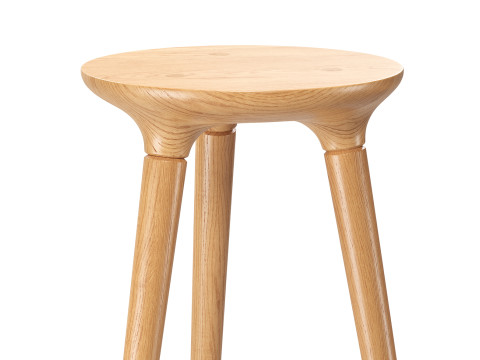 Solid bentwood counter stool 3D 모델