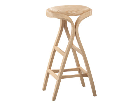 Handcrafted bentwood bar stool 3D Modell
