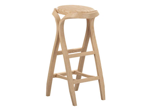Handcrafted bentwood bar stool 3D Model
