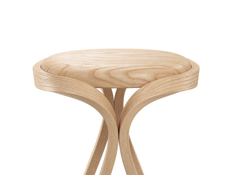 Handcrafted bentwood bar stool 3D Model