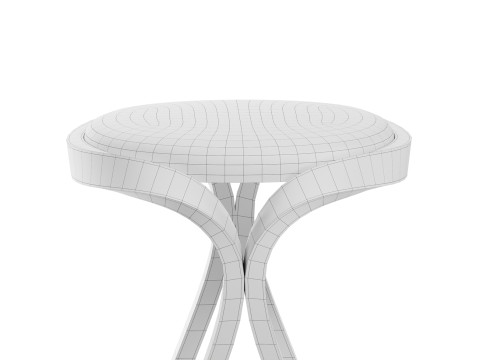 Handcrafted bentwood bar stool 3D Model